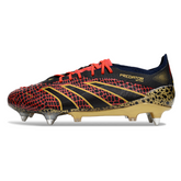 Chuteira Campo Adidas Predator 25 Elite SG Trava Mista Preto, Vermelho e Amarelo